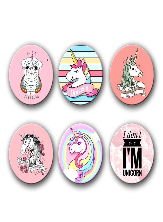 Plan To Gift unicorn badges with pin for bags button badges (1.75X1.75) set of 6
